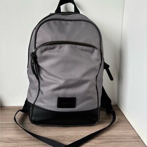 COACH F37610 Backpack Grey / Black Leather / Canvas Authentic❤️